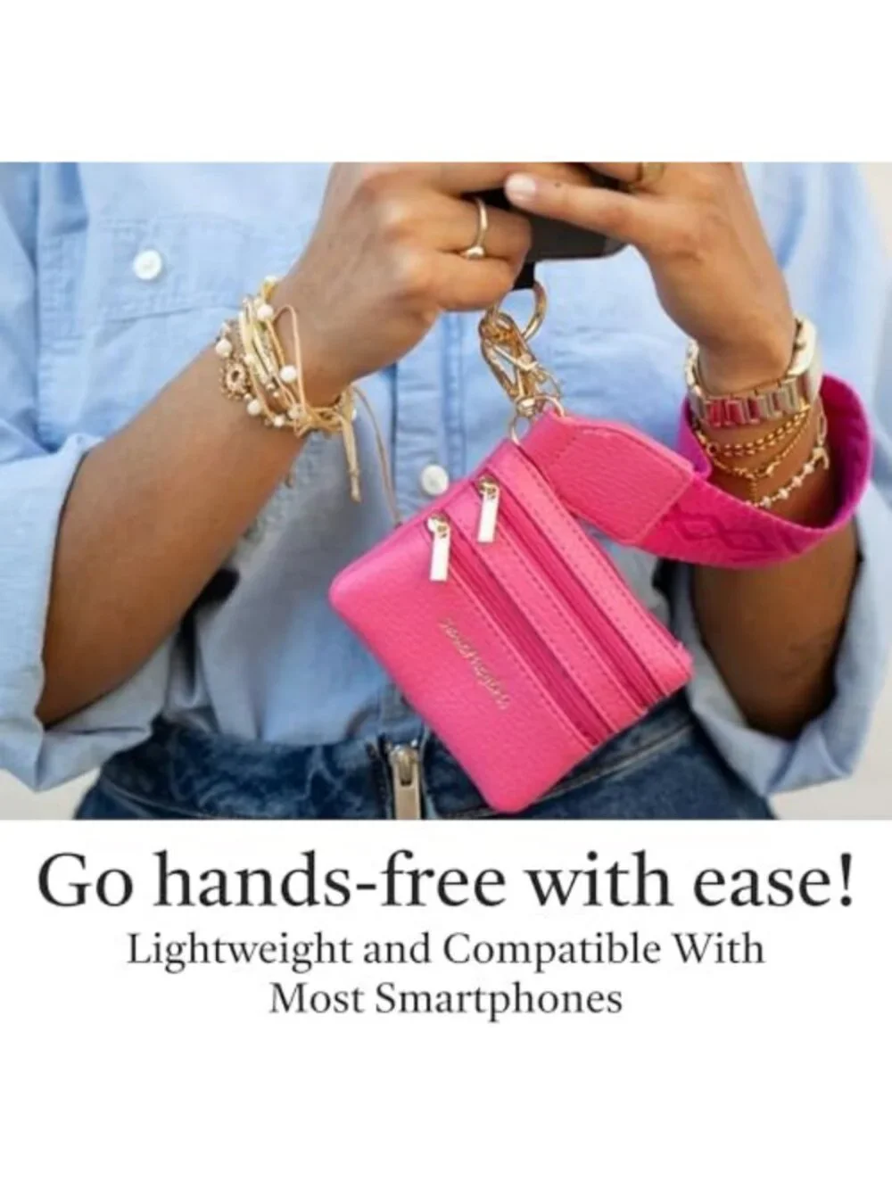 Stylish Clip & Go Phone Lanyard with Wallet Pouch - Classic Magenta Accessory